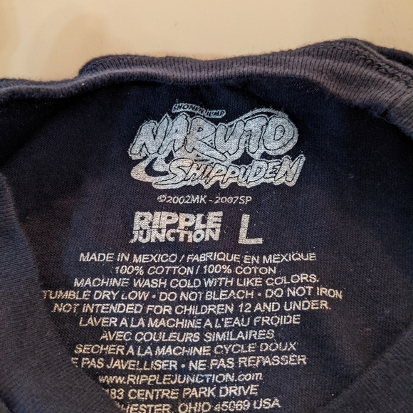 Vintage Naruto Shippuden Kakashi Hatake Clan Navy T-Shirt L Anime 2002 - 2007 - Picture 3 of 4